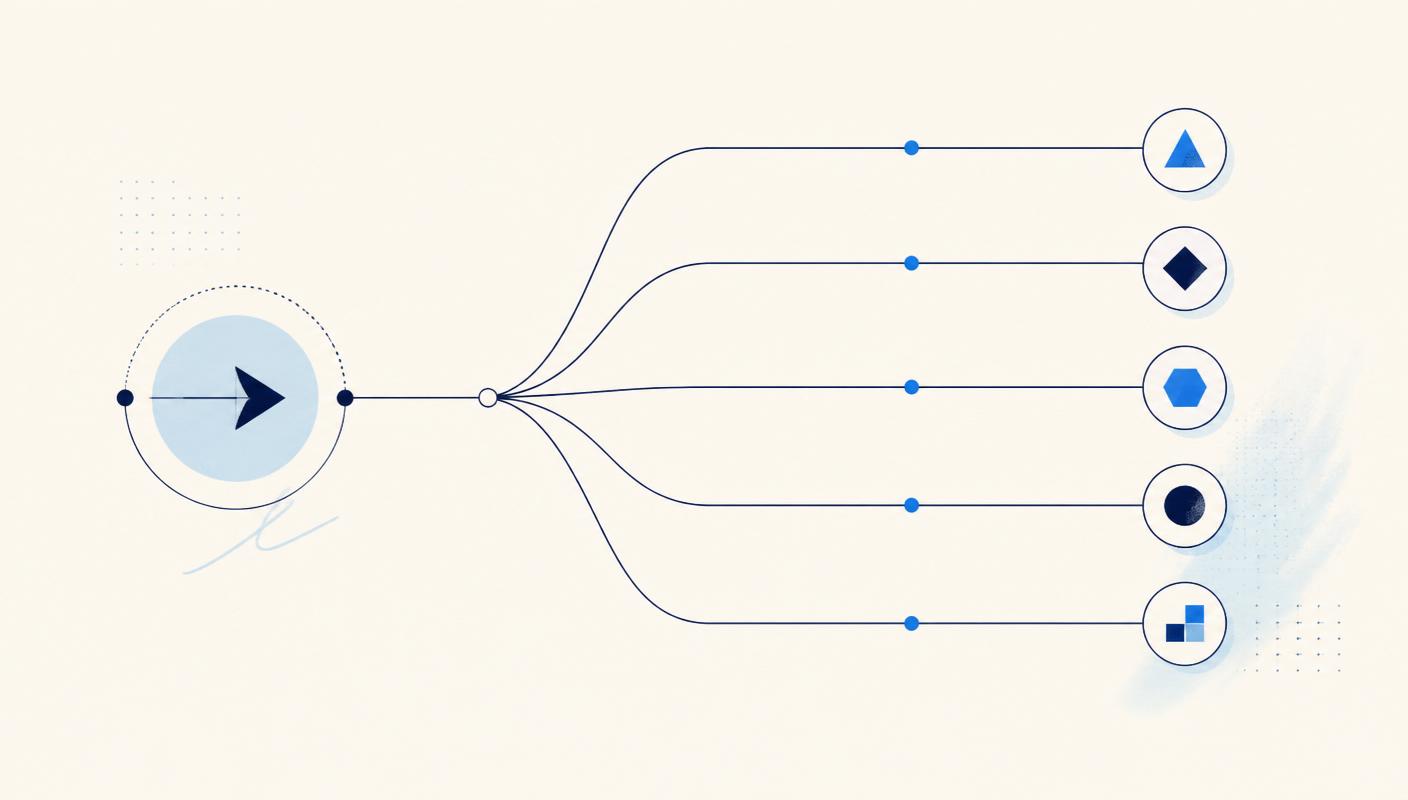 Diagram showing a single API call fanning out to multiple KYC vendor rails
